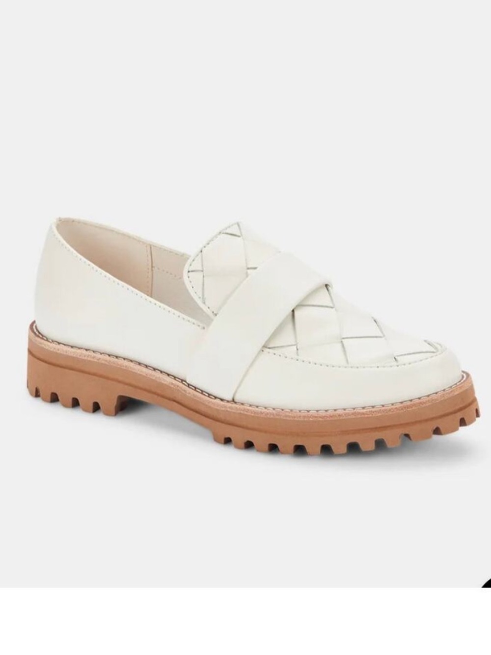 Dolce Vita Aubree Loafers Lug Sole Cream Woven size 10